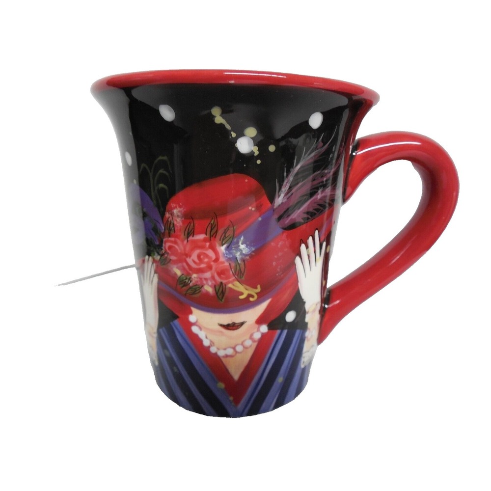 Certified International Susan Winget Lady Coffee Cup Mug Earthenware 16 Oz